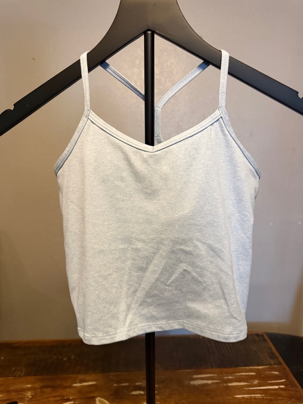 Athleta Girl Light Blue V-Neck Spaghetti Strap Tank Top